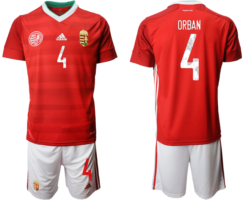 Cheap Men 2021 European Cup Hungary red home 4 Soccer Jersey